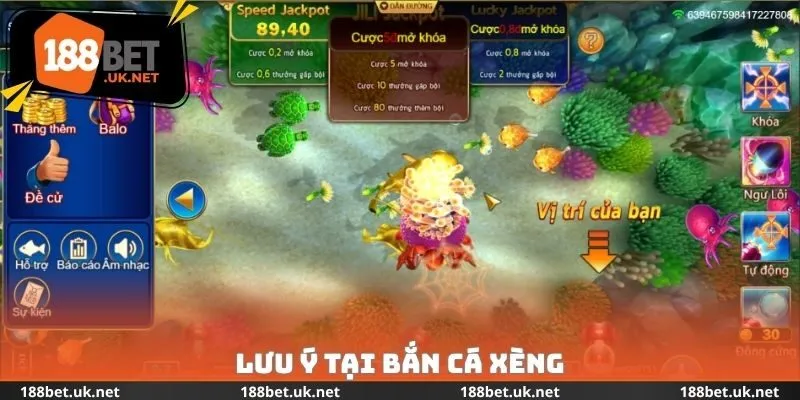 Lưu ý tại bắn cá xèng