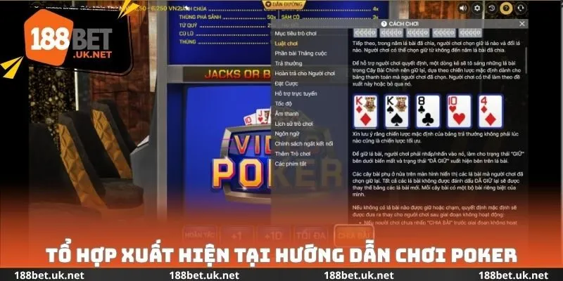 Tổ hợp xuất hiện tại hướng dẫn chơi Poker